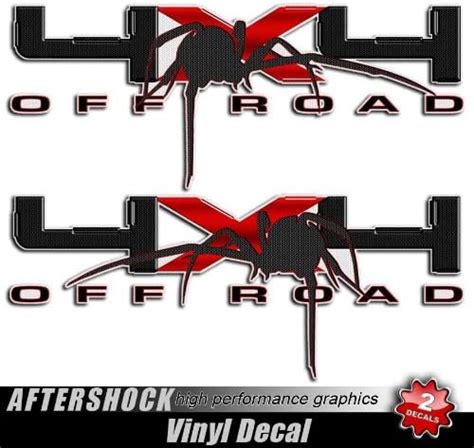 Aftershock Black Widow Truck Sticker 4x4 Carbon Fiber Spider Decal Set Automotive