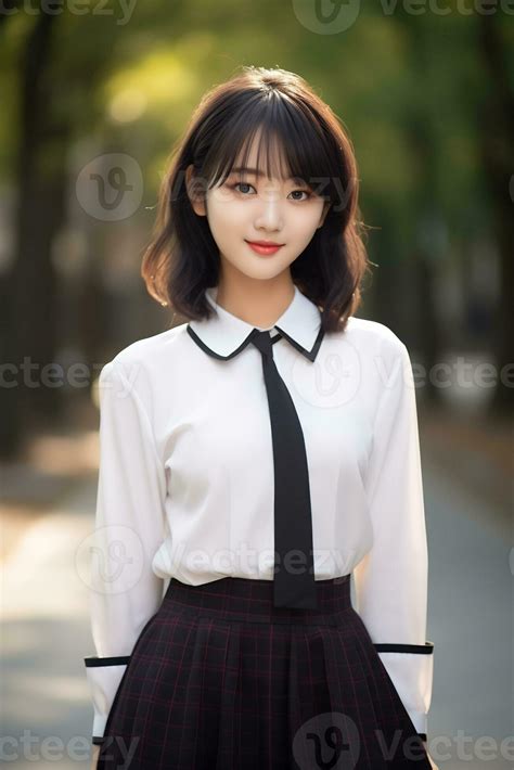 Beautiful Asian School Girl With Delicate Face Ai Generative 31546465