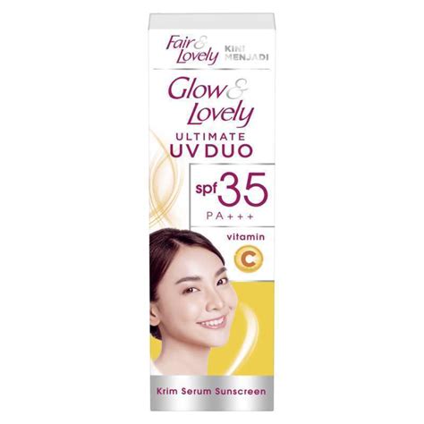 Jual Glow Lovely Ultimate Uv Duo Krim Vit C Niacinamide Sunscreen