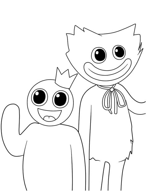 Blue Rainbow Friends coloring pages