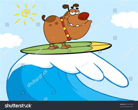 Happy Dog Surfing Stock Illustration 79017043 - Shutterstock