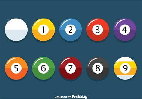 Flat 9 Ball Billiard Vector 160140 Vector Art At Vecteezy