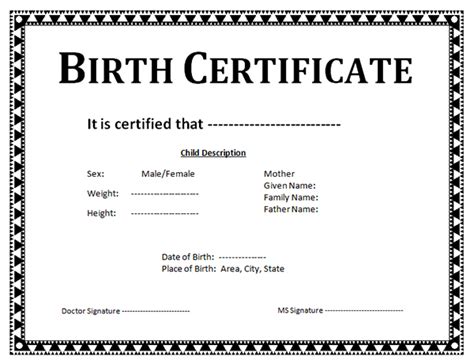 13 Free Birth Certificate Templates