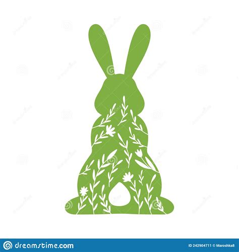 Happy Easter Vector Illustrations Of Bunnies Rabbits Icons Decorated