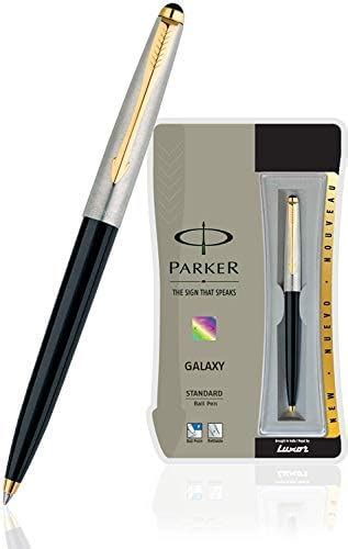 Parker Galaxy Standard Gold Trim Ball Pen Black Body Color Ink Color