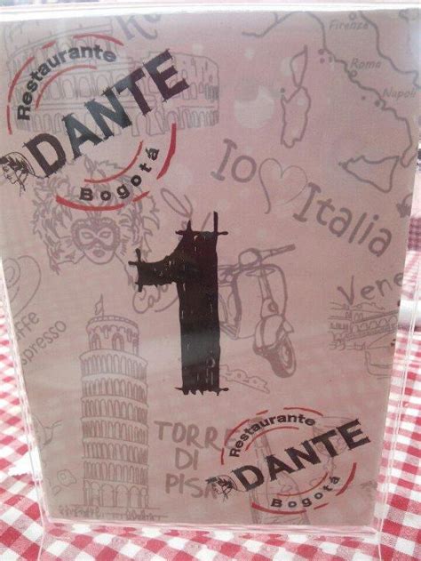 Carta del restaurante Dante Cucina Italiana Bogotá Cra 69 98A 11