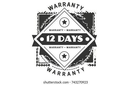 12 Days Warranty Icon Vintage Rubber Vector De Stock Libre De