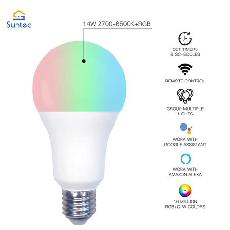 Smart Bulb Alexa Tuya Light Bulbs W W W W E E B Wifi Rgb