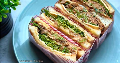 Resipi Sandwich Sardin Dengan Curly Crisp Salad Leaves Oleh Sesimple