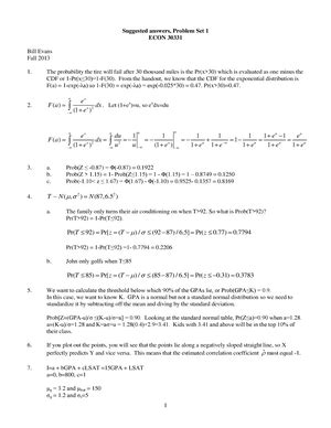 Answer Problem Set Wednesday February Th Suggested Answers