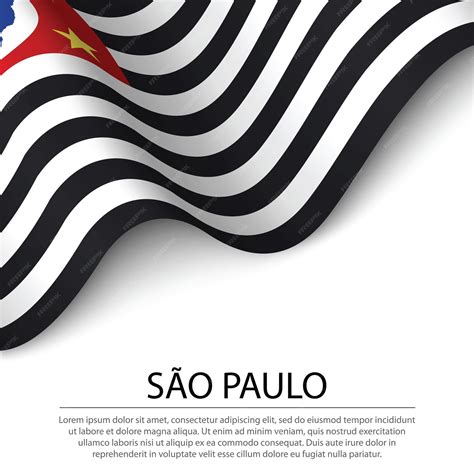 A Bandeira De São Paulo é Um Estado Do Brasil Em Background Branco Vetor Premium