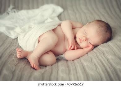 Naked Newborn Baby Lying On White Stock Photo Shutterstock