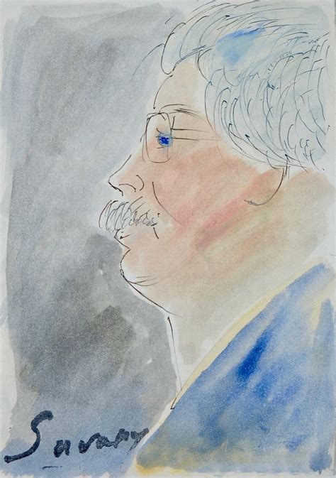 Robert Savary Peinture Originale Aquarelle Et Encre Portrait Wd