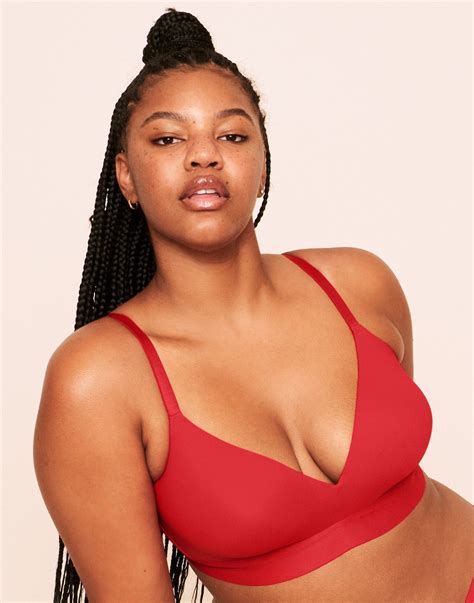 Makenna Lightly Lined Wireless Bra Dark Red Plus Lightly Lined D