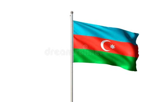 Bandera Nacional De Azerbaijan Que Agita El Ejemplo Realista Aislado D