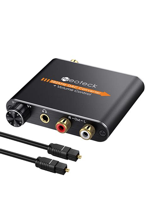 Neoteck Convertisseur DAC 192 kHz de 2 1 m Câble optique vers RCA