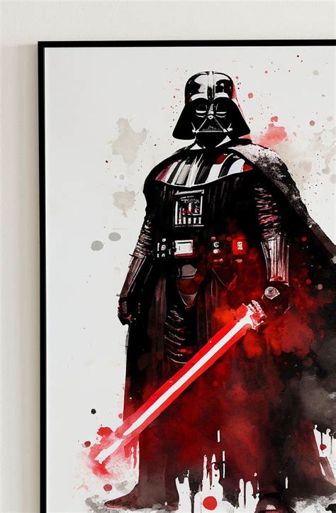 Darth Vader Watercolor Art Darth Vader Poster Darth Vader Digital Art