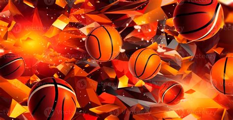 Abstract basketball panoramic background, orange basketball - image ...