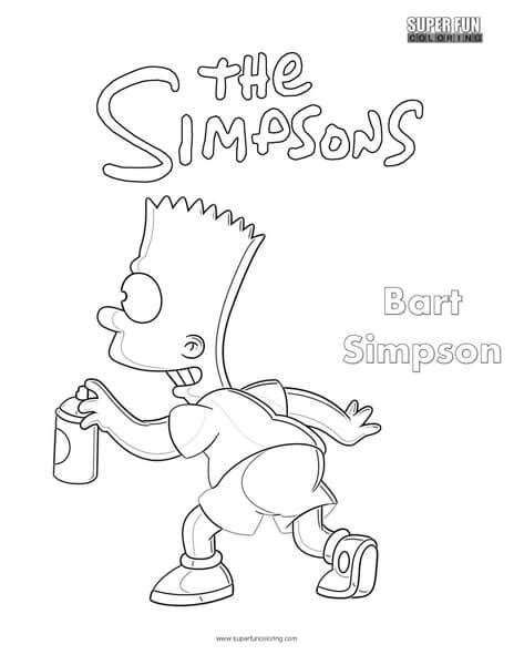 Black Bart Simpson Gangster Pages Coloring Pages