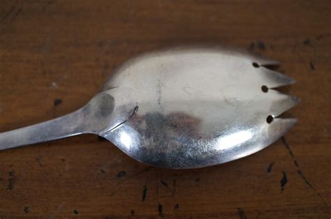 Antique English Georgian Sterling Silver Serving Spoon Spork G