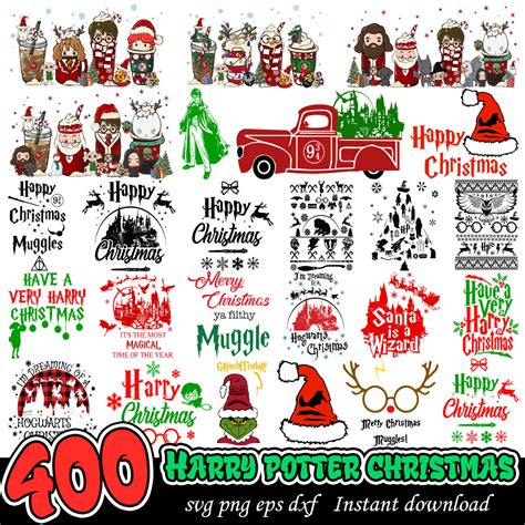 Harry Potter Christmas Svg Bundle Christmas Art Svg Bundle Svg Files