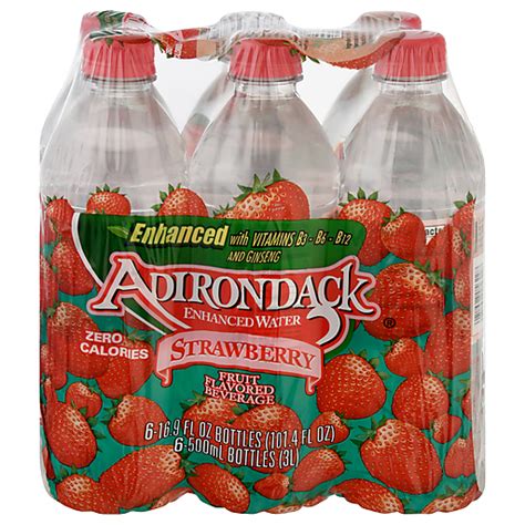 Adirondack Strawberry Enhanced Water 6 Ea Soda Mixers Clements