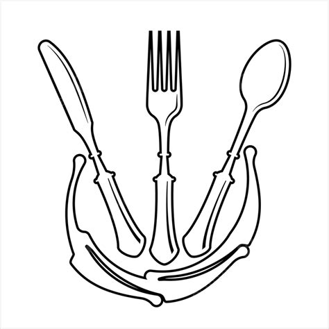 Fork Knife Spoon Clipart Vector Cutlery Icon Fork Spoon Knife Cutlery