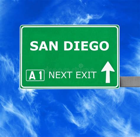 San Diego Road Sign Against Clear Blue Sky Stock Image Image Of Plate