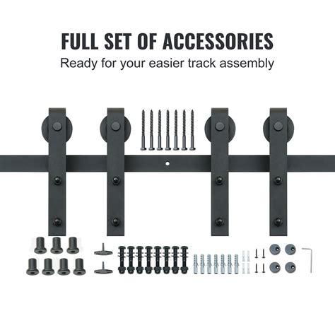 Vevor Vevor 8ft Sliding Barn Door Hardware Kit 330lbs Heavy Duty Barn Door Track Kit For Double