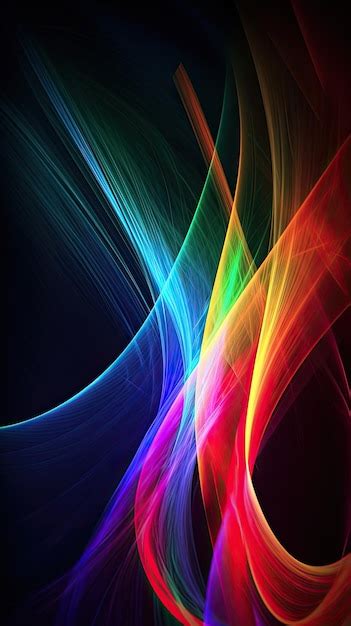 Premium AI Image | Iphone wallpapers with a rainbow and a black background