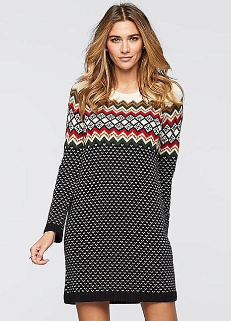 Fairisle Jumper Dress Knit Outfit Mini Dress Clothes