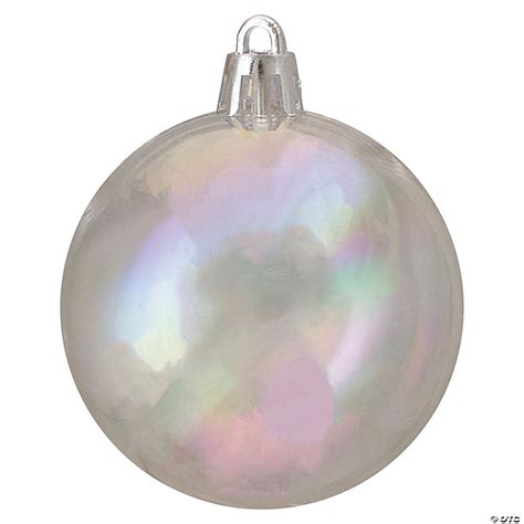 Northlight 25 Clear Iridescent Shatterproof Shiny Christmas Ball Ornaments 60 Count