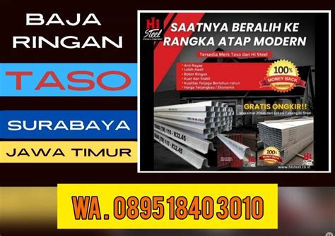 JUAL BAJA RINGAN TASO KENCANA SPANDEK GENTENG METAL SURABAYA On