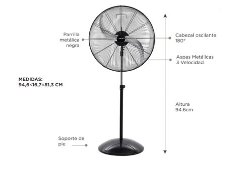 Ventilador De Pie Industrial Liliana Vpi W Aspas Met Licas