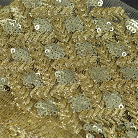 Metallic Sequin And Thread Trim By Yard Gold Etsy