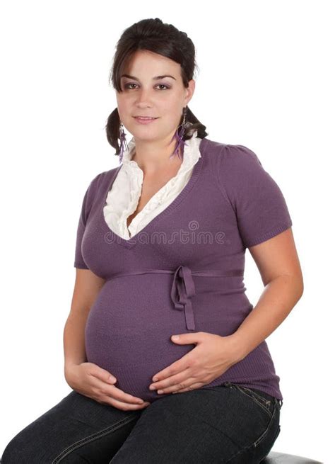 Nudité Dart Femme Enceinte Nue Sexy Disolement Sur Le Fond Blanc