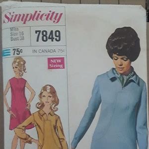 Vintage Simplicity 7849 Dress Pattern Wounded Bird Etsy