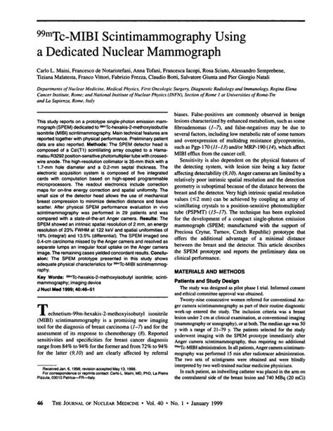 Mtc Mibi Scintimammography Using A Dedicated Nuclear Mammograph