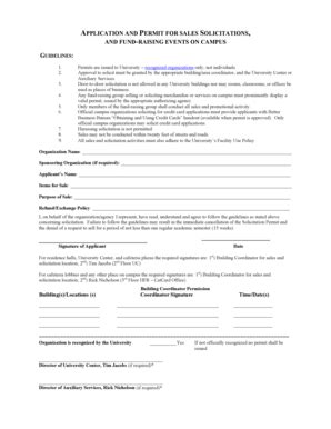 Fillable Online Wcu Application And Permit For Sales Solicitations And