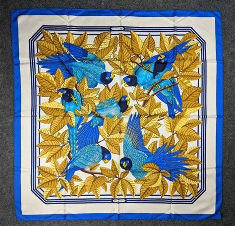 Hermes Les Perroquets Silk Scarf Etsy