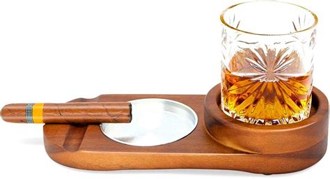 Whiskey Glass Tray And Cigar Ashtray Valentine T For Men Rustic Wooden Cigar Tray Cigar