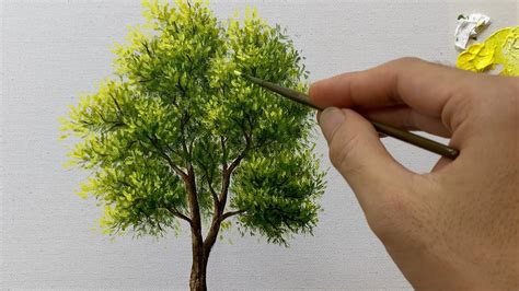 How to paint a simple tree - YouTube