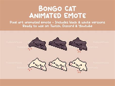 Bongo Cat Animated Pixel Art Emote Ready To Use On Twitch Discord