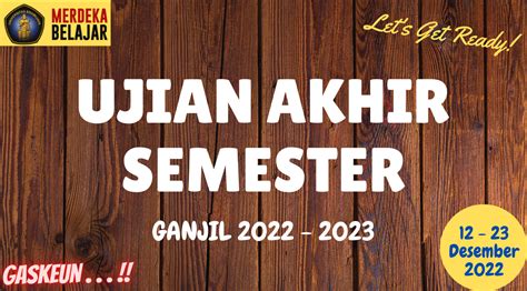 Jadwal Ujian Akhir Semester Ganjil Departemen Teknik Kimia