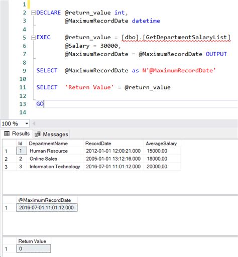 How To Return Temp Table From Stored Procedure In Sql Server