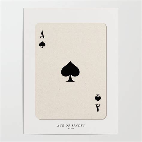 Ace Of Spades Playing Card Art Print Trendy Poster By Art Deco Designs Society6 Card Art