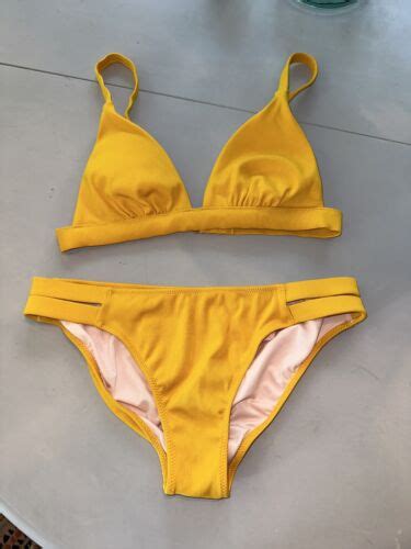 Shade Shore Mustard Yellow Bikini Size Medium Ebay