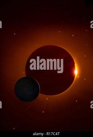 Artwork of a habitable exomoon Stock Photo - Alamy