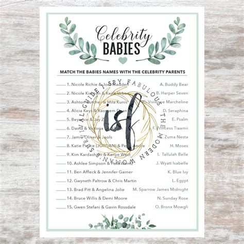 Greenery Gender Neutral Baby Shower Games Ispyfabulous