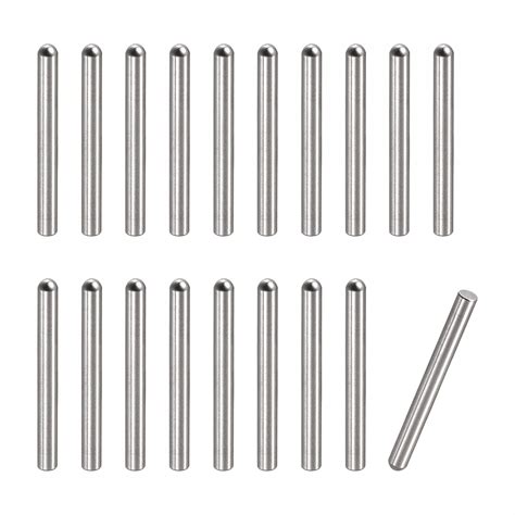 Sourcing Map 20Stk 2 5x25mm Passstifte 304 Edelstahl Rundkopf